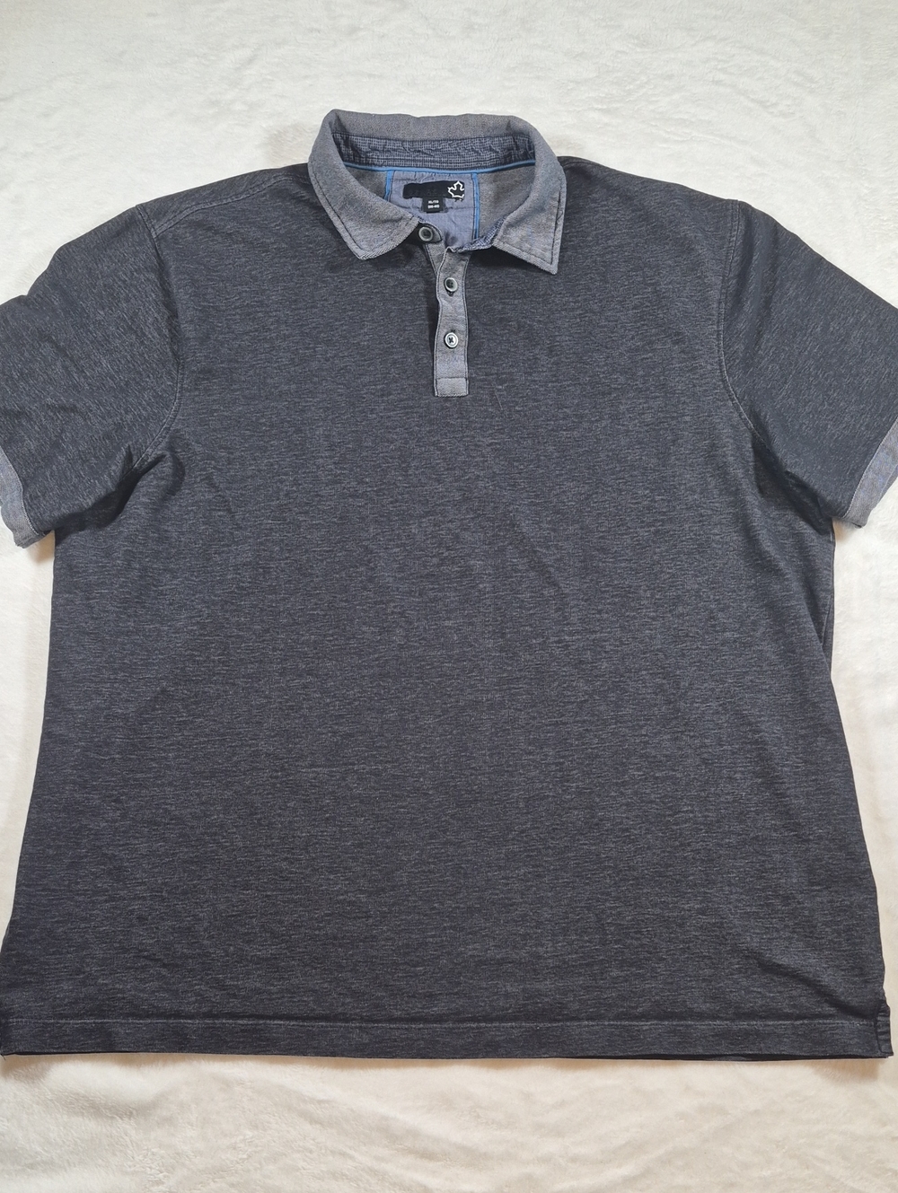 Sears Men's Charcoal Heather Polo with Contrast Collar